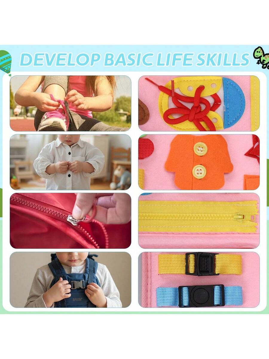 Montessori Busy Board for Toddlers Sensory Learning Activity Book Educational Travel Toy for Kids
