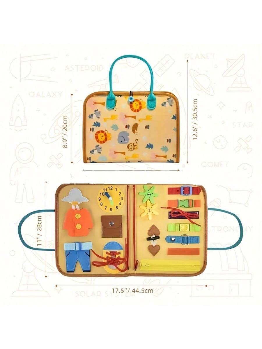 Montessori Busy Board for Toddlers Sensory Learning Activity Book Educational Travel Toy for Kids