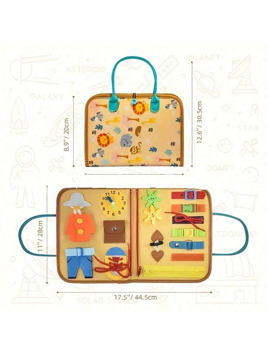Montessori Busy Board for Toddlers Sensory Learning Activity Book Educational Travel Toy for Kids