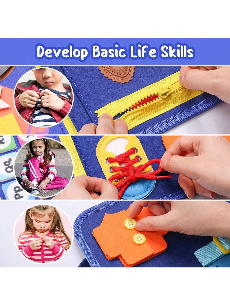 Montessori Busy Board for Toddlers Sensory Learning Activity Book Educational Travel Toy for Kids