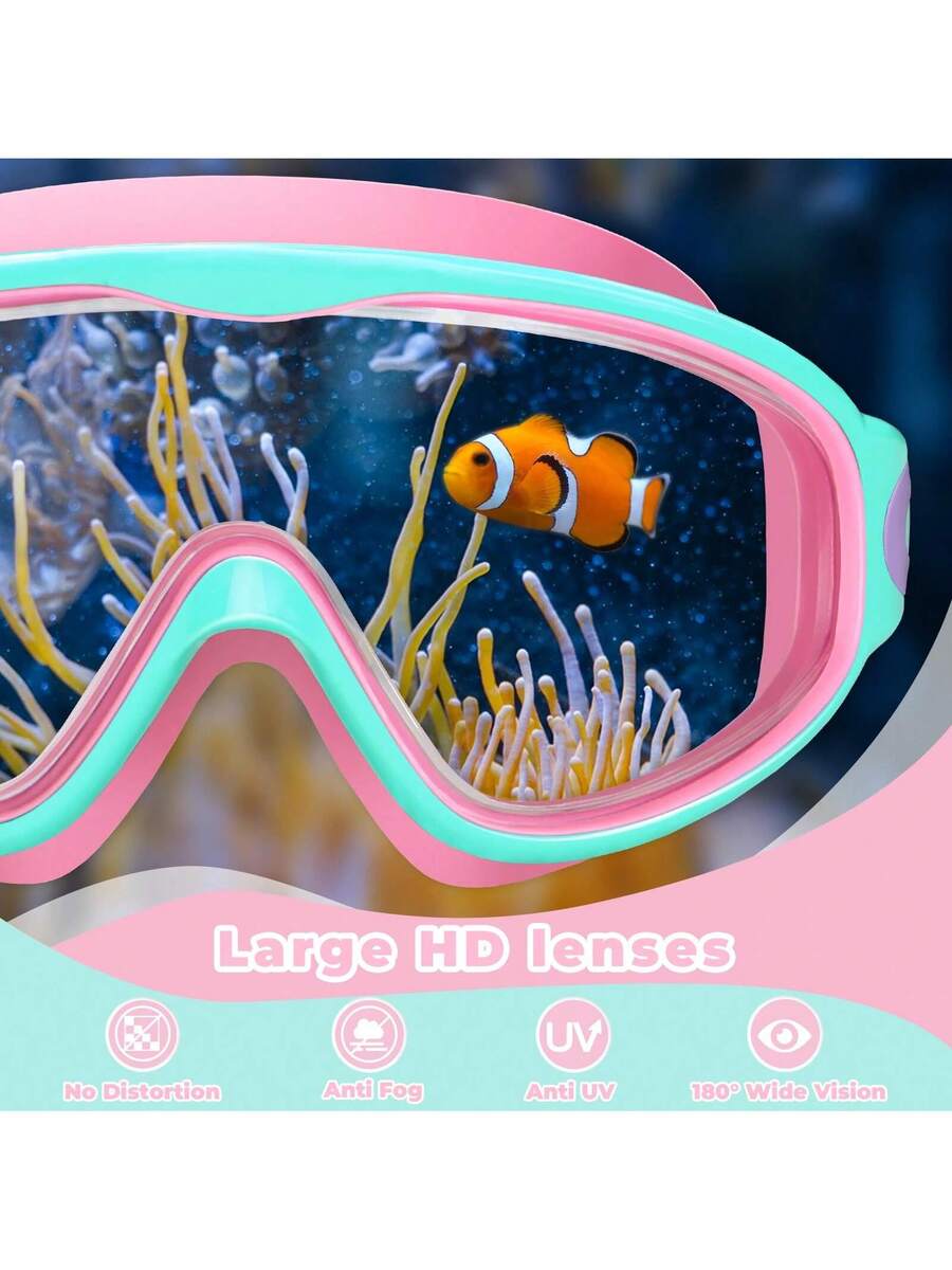 2 Pack Kids Swim Goggles Anti Fog UV Protection Wide View Swimming Glasses for Boys and Girls Ages 3-15