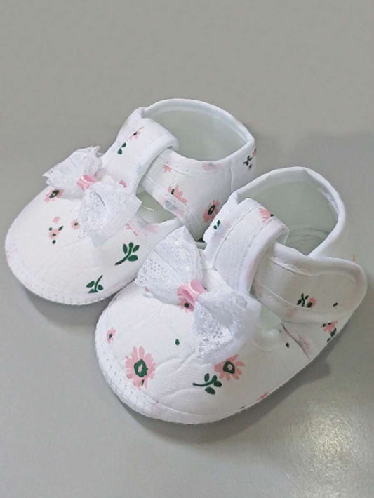 Infant Girls' Princess Shoes Socks – Delicate Lace Bow & Soft Sole, Non-Slip First Walkers for 0-12 Months
