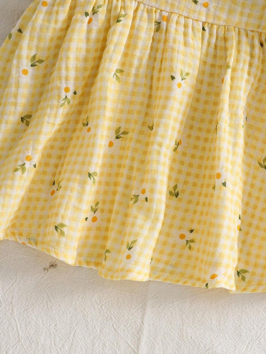 Baby Ditsy Floral Cinched Waist Dress for Cute Spring and Summer Wear