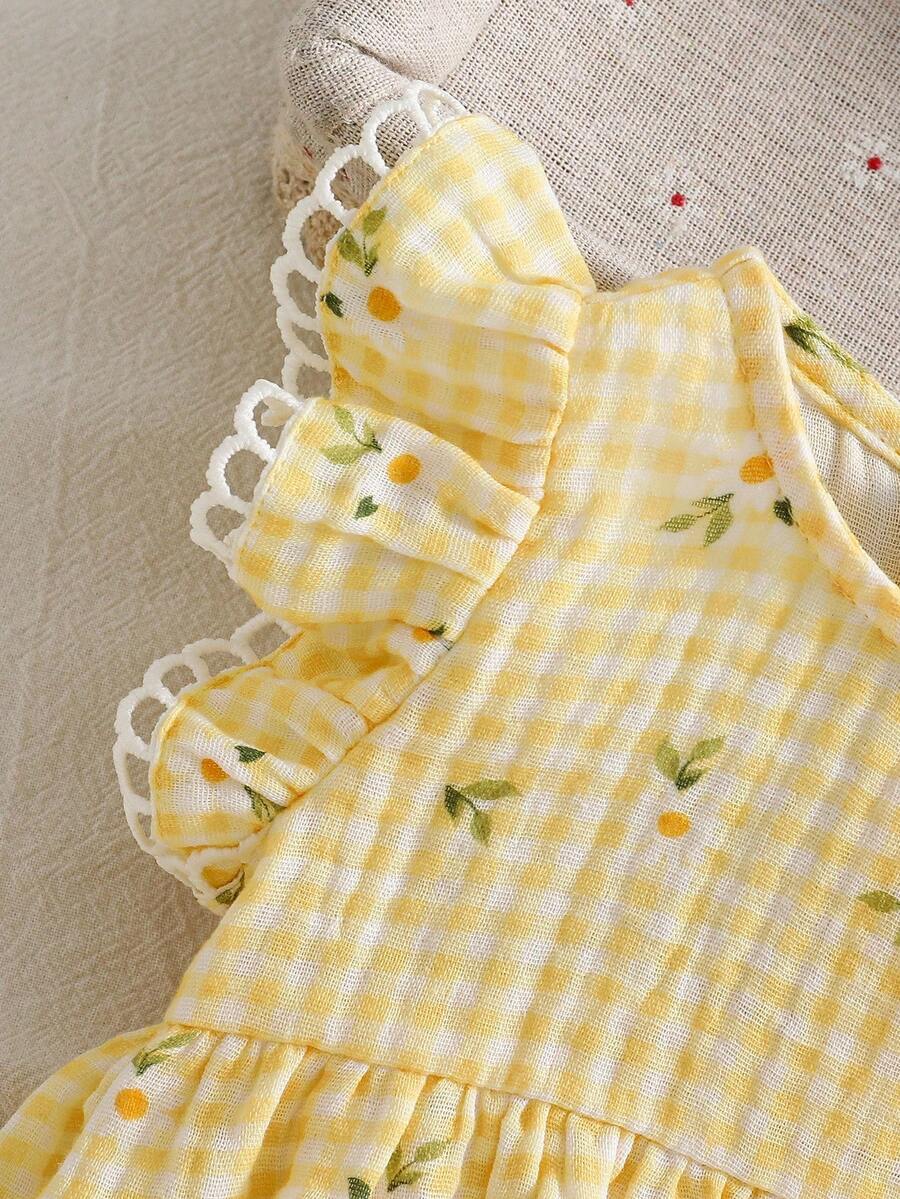 Baby Ditsy Floral Cinched Waist Dress for Cute Spring and Summer Wear