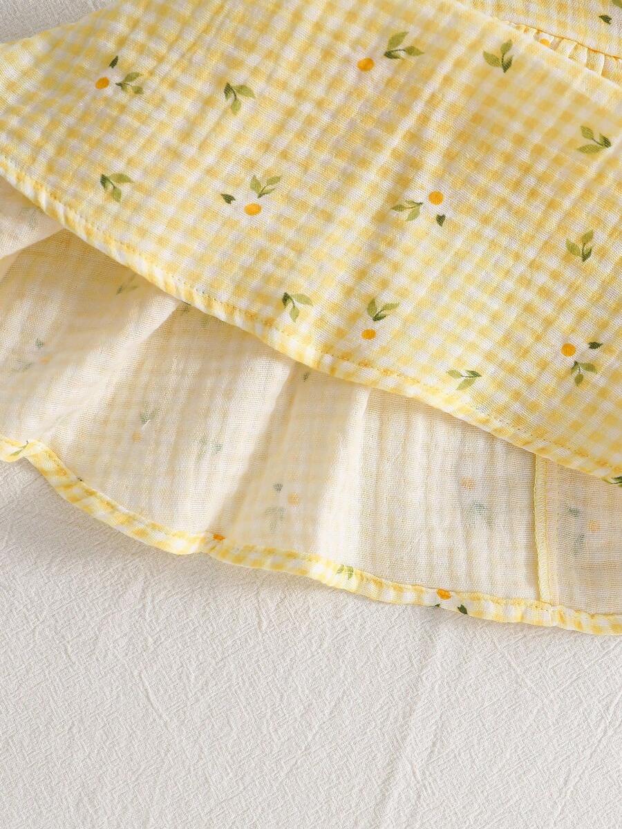Baby Ditsy Floral Cinched Waist Dress for Cute Spring and Summer Wear