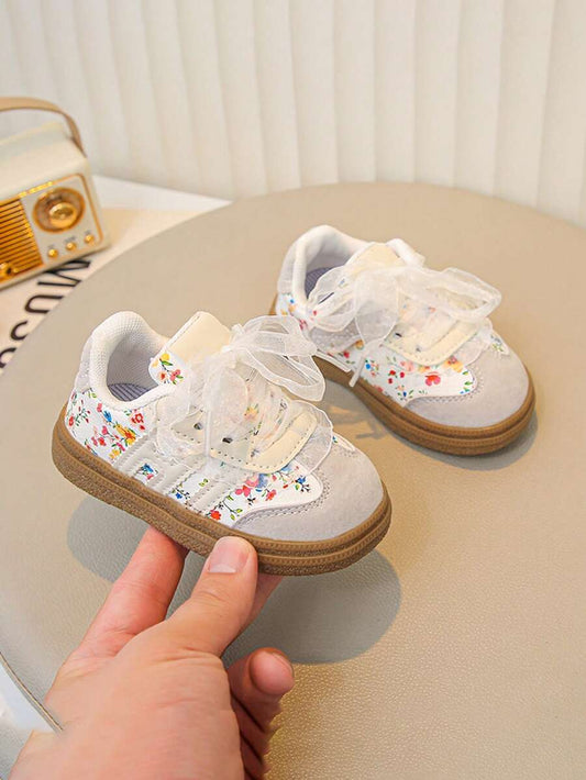 Comfy Stay-On Girls' Walking Shoes - Adjustable Hook & Loop (1-3 Years)