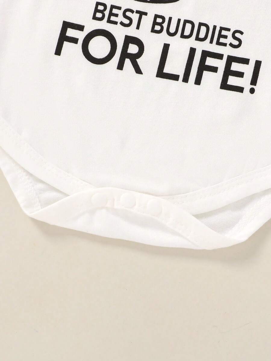 3PCS Baby Boy Bodysuit Pants and Hat Set for Casual Daily and Vacation Wear