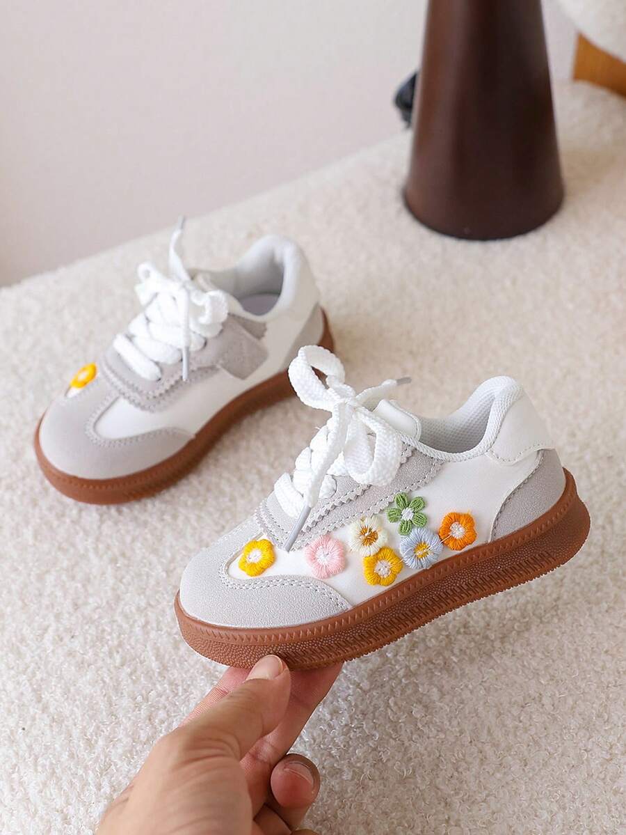 Sweet Flower Casual Shoes - Comfortable Soft Bottom Autumn Sneakers for Baby Girls