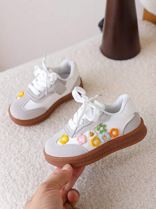 Sweet Flower Casual Shoes - Comfortable Soft Bottom Autumn Sneakers for Baby Girls