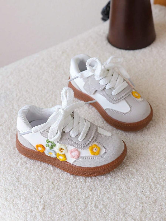 Sweet Flower Casual Shoes - Comfortable Soft Bottom Autumn Sneakers for Baby Girls