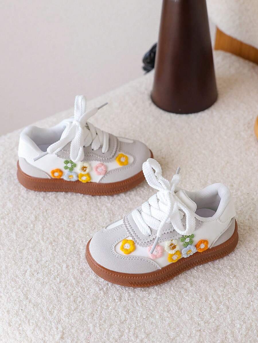 Sweet Flower Casual Shoes - Comfortable Soft Bottom Autumn Sneakers for Baby Girls