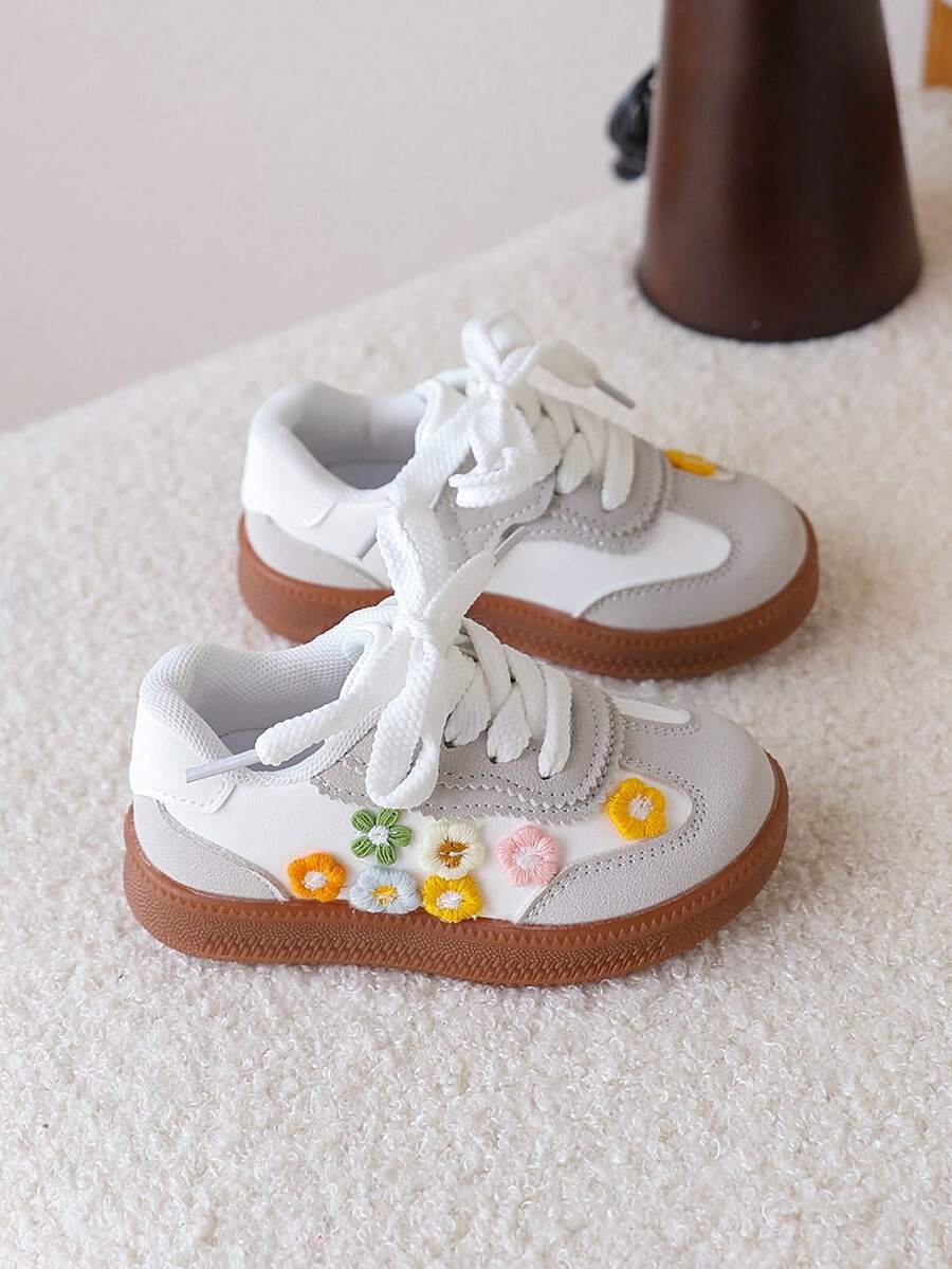 Sweet Flower Casual Shoes - Comfortable Soft Bottom Autumn Sneakers for Baby Girls