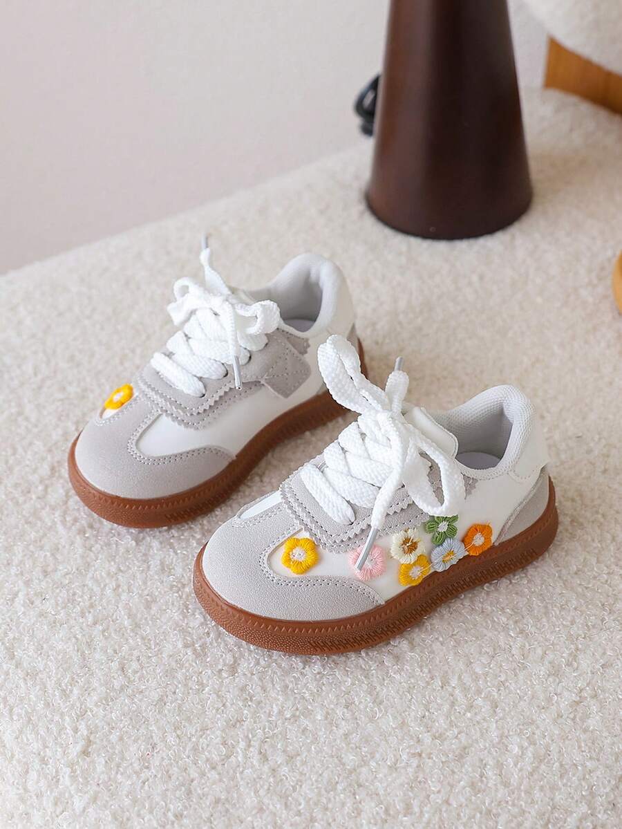 Sweet Flower Casual Shoes - Comfortable Soft Bottom Autumn Sneakers for Baby Girls