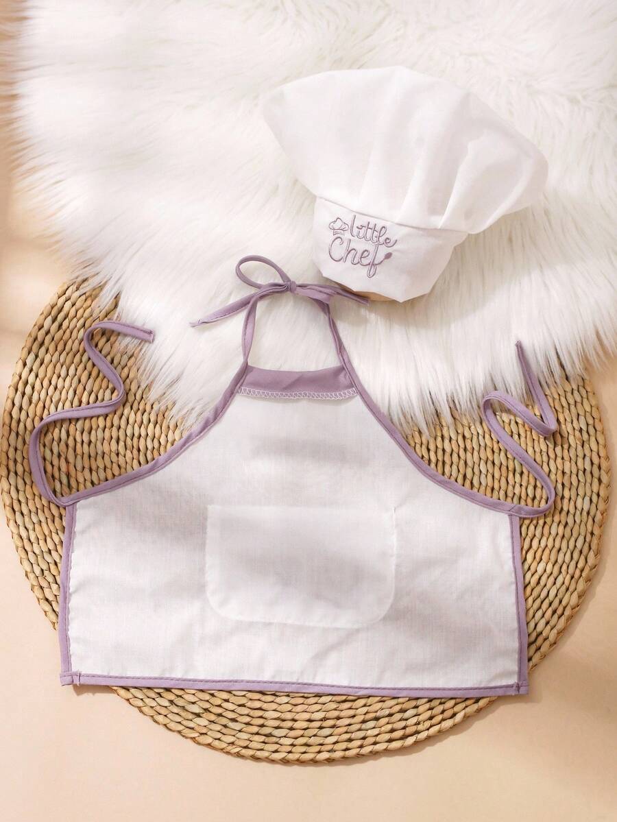 Baby Boy Chef Hat and Apron Photography Outfit Set for Newborn Photoshoots