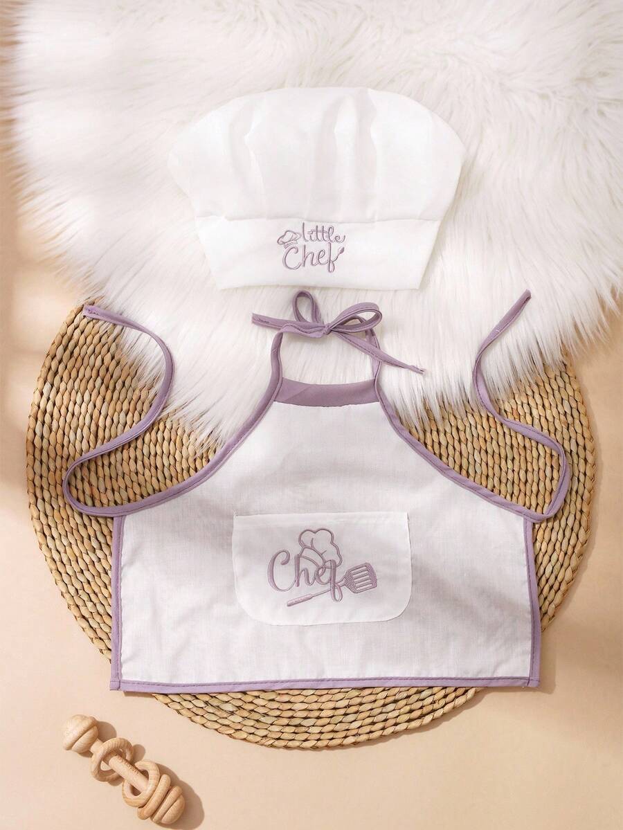 Baby Boy Chef Hat and Apron Photography Outfit Set for Newborn Photoshoots