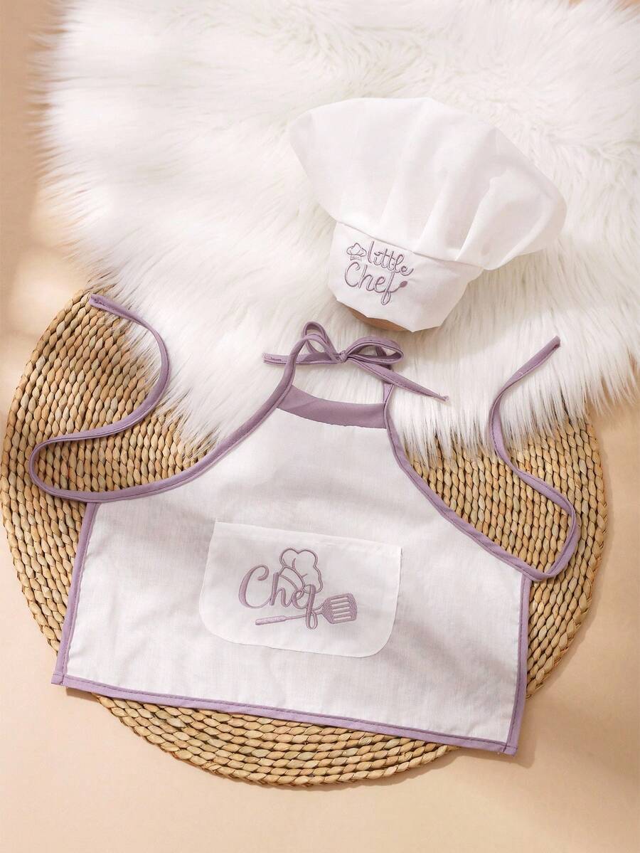 Baby Boy Chef Hat and Apron Photography Outfit Set for Newborn Photoshoots