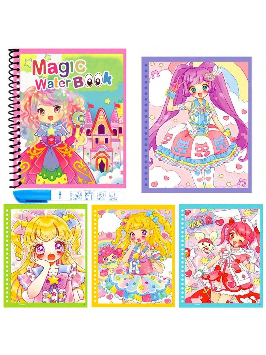 Reusable Magic Water Coloring Book For Kids With Refillable Water Pen Mess Free Drawing And Learning Activity Set 1/3PCS