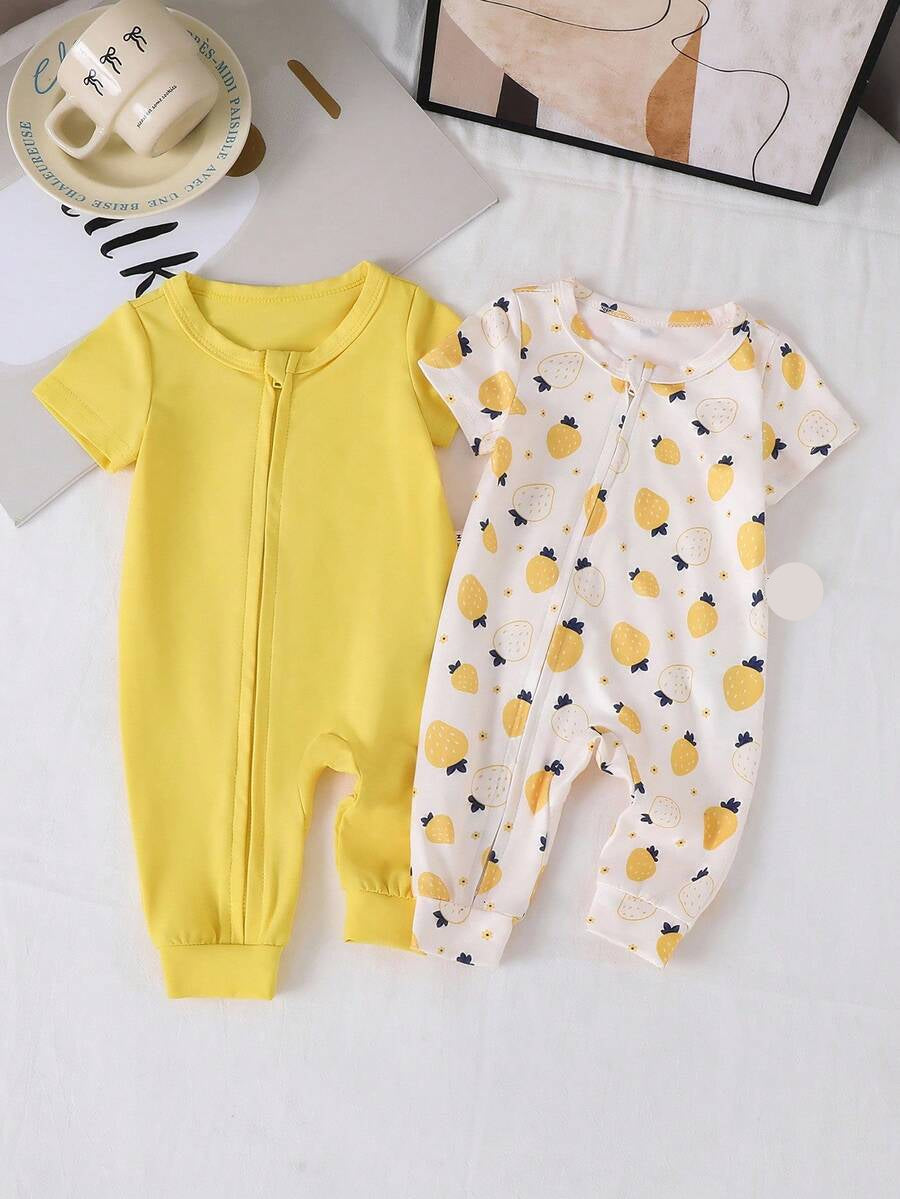 Floral Knitted Short Sleeve Jumpsuit Set for Cute Summer Daily Wear