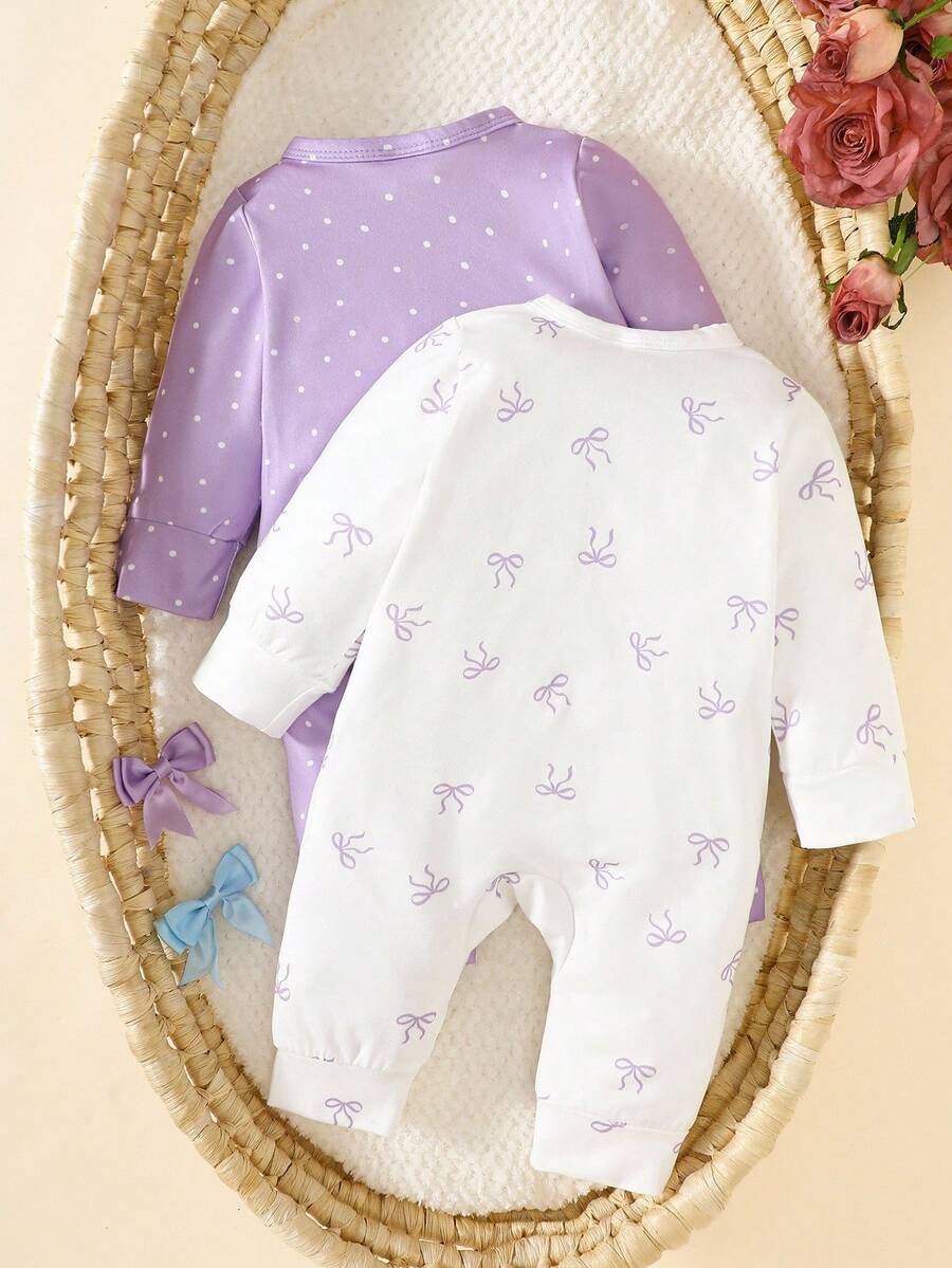 2PCS Baby Strawberry Print Long Sleeve Romper Set for Spring and Autumn Wear