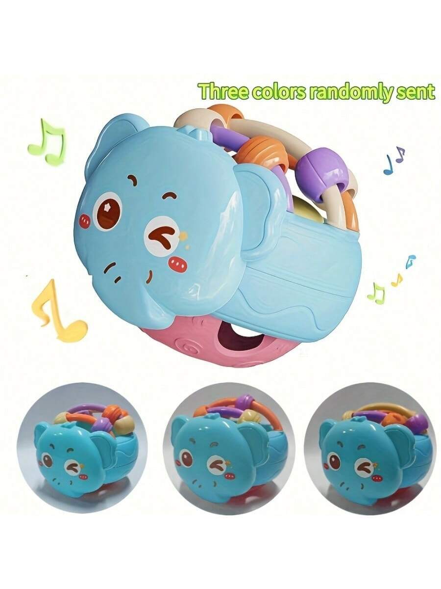 Baby Silicone Snail and Elephant Rattle Ball Teether Sensory Grasp Toy for Infants