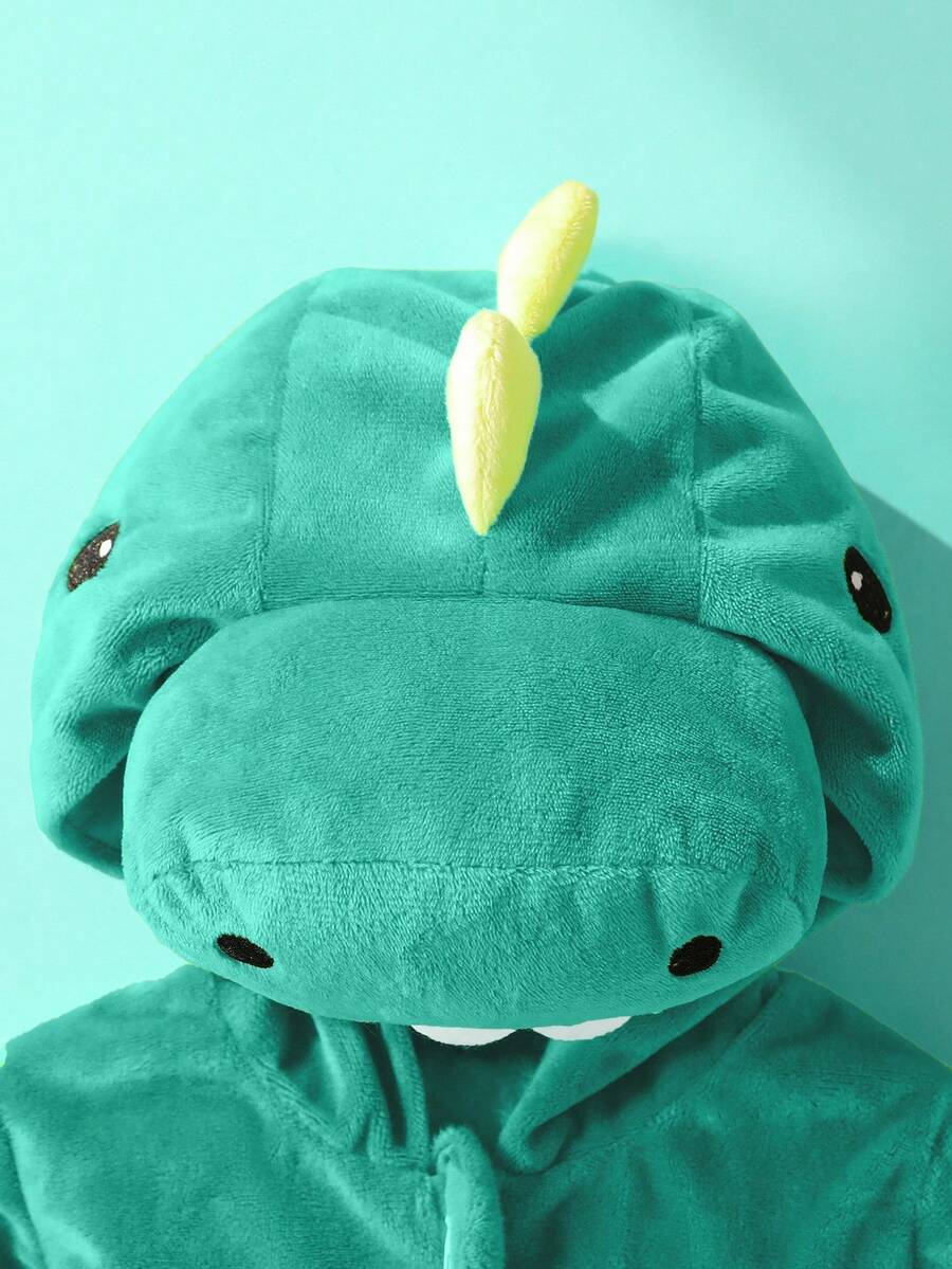 Plush 3D Dinosaur Jumpsuit for Cute Autumn and Winter Daily Wear
