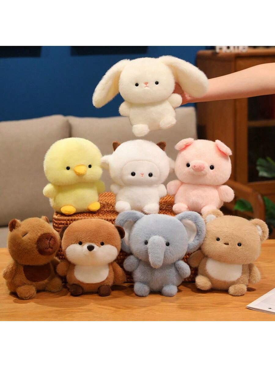 Cute Plush Animal Toys Bear Rabbit Elephant Sheep Stuffed Doll for Gifts and Home Decor