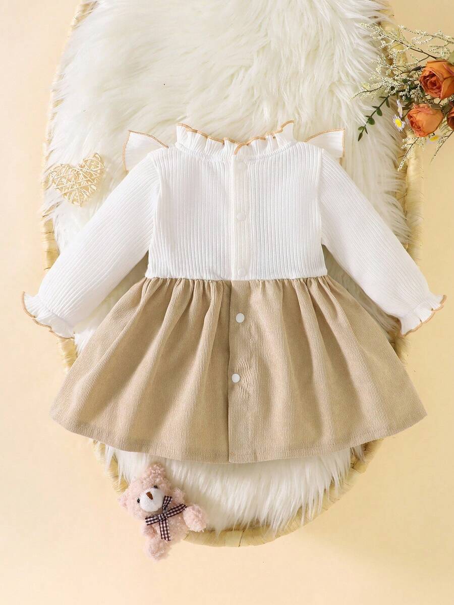 Baby Heart Pattern Dress and Headband Set for Cute All Season Daily Wear