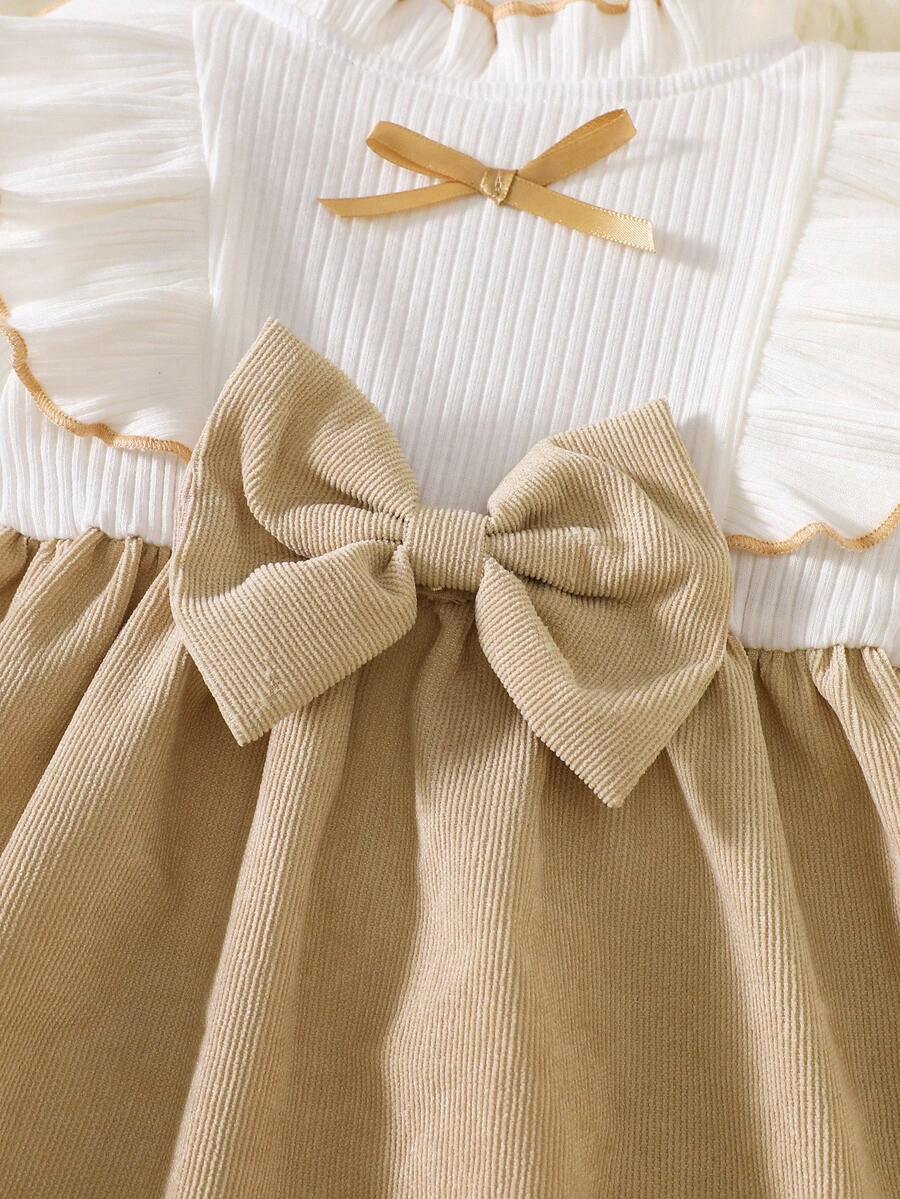 Baby Heart Pattern Dress and Headband Set for Cute All Season Daily Wear