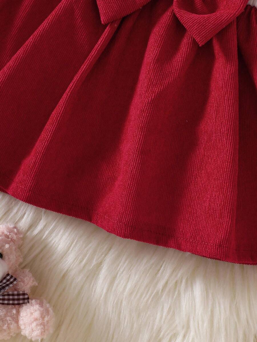 Baby Heart Pattern Dress and Headband Set for Cute All Season Daily Wear