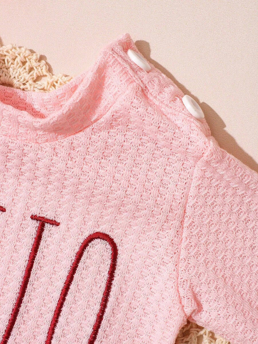 Infant Photo Studio Shooting Props - "HELLO" Embroidered Jumpsuit & Matching Hat