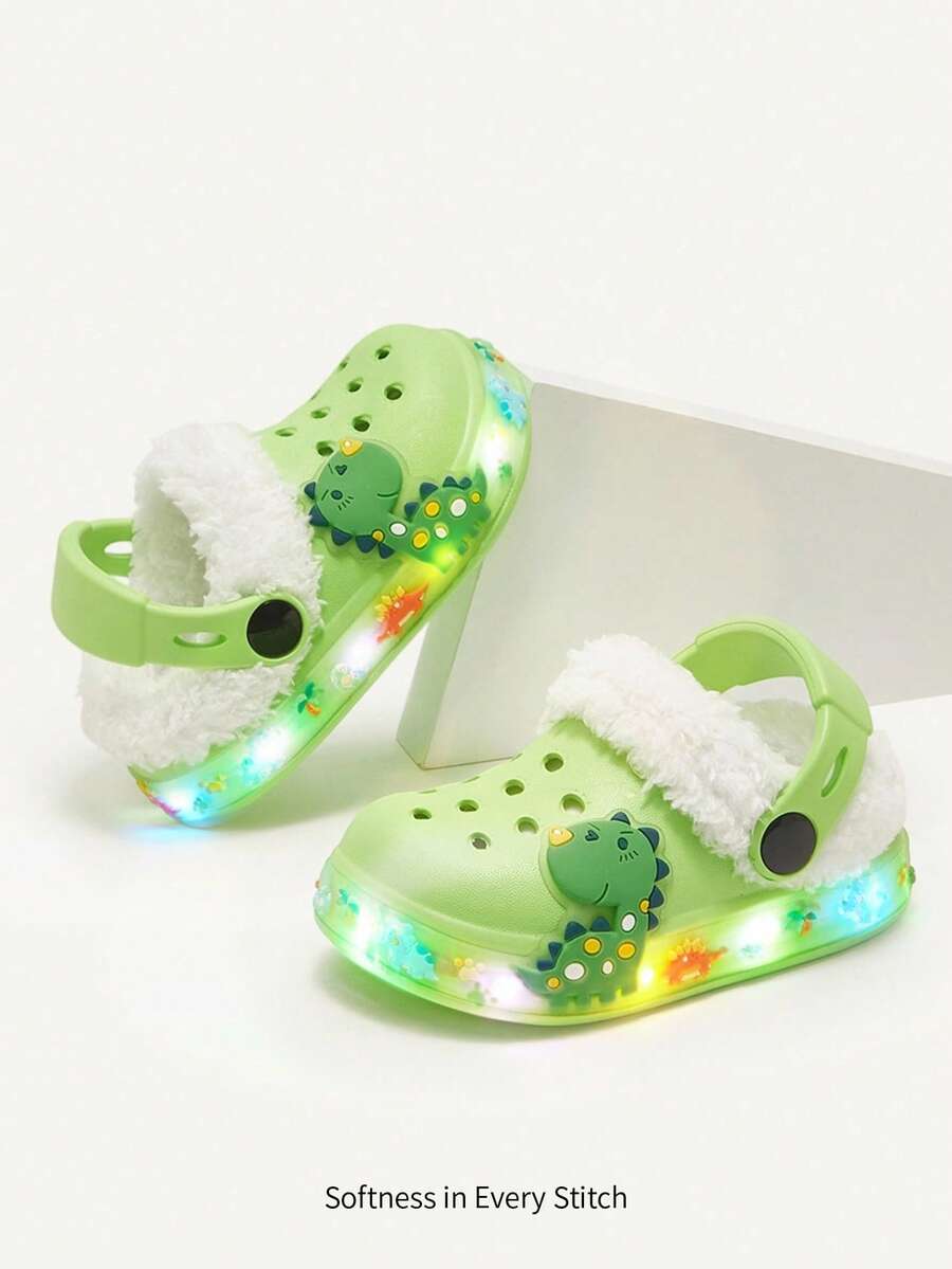 Unisex Green Dinosaur Sandals – Lightweight & Breathable, Cozy Pixies Summer Fashion Cartoon Shoes for Kids
