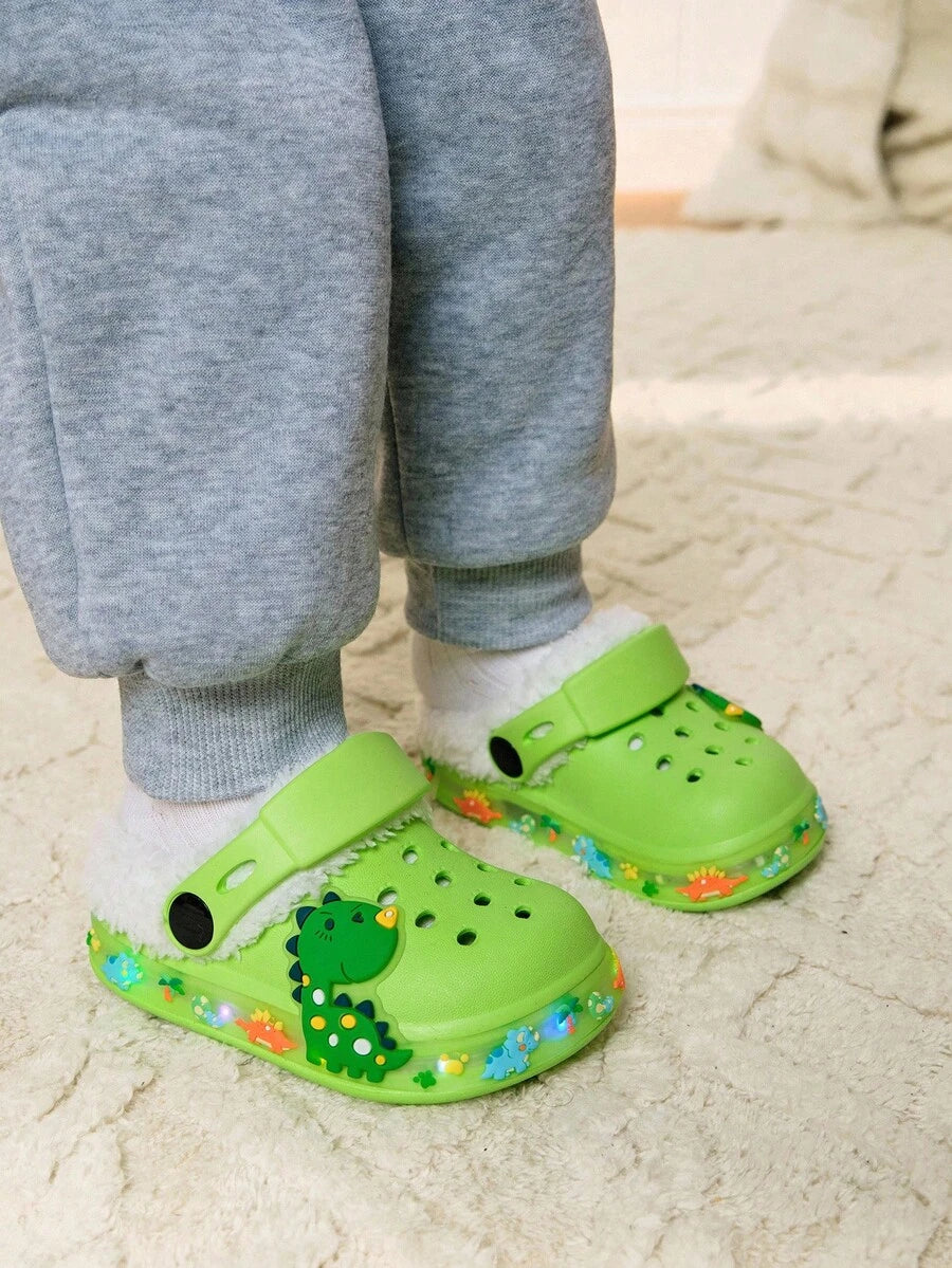 Unisex Green Dinosaur Sandals – Lightweight & Breathable, Cozy Pixies Summer Fashion Cartoon Shoes for Kids