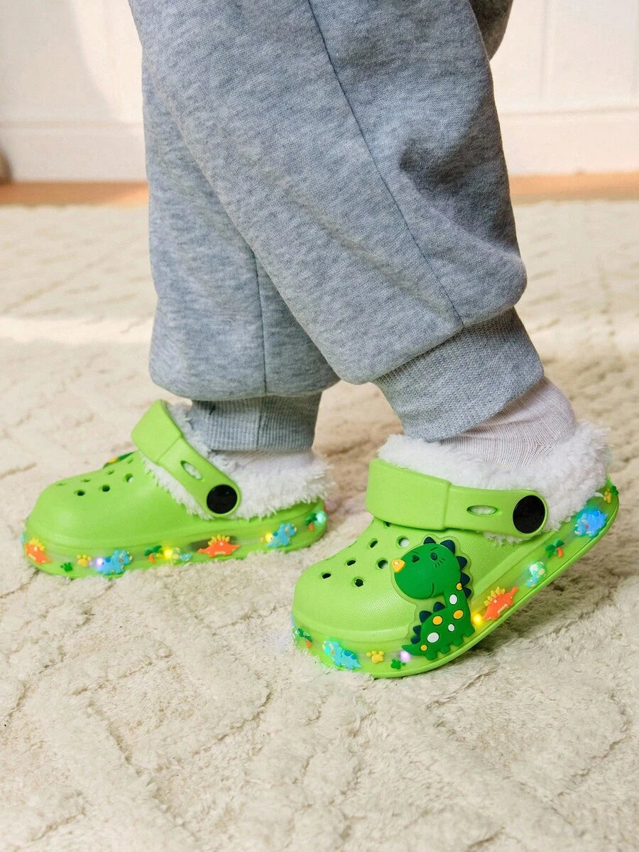 Unisex Green Dinosaur Sandals – Lightweight & Breathable, Cozy Pixies Summer Fashion Cartoon Shoes for Kids