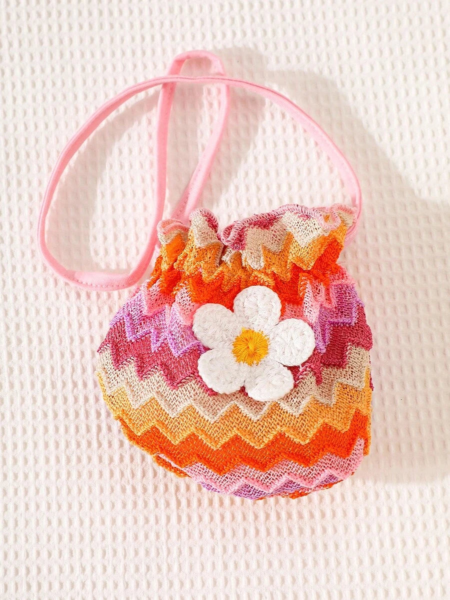 Floral Suspender Dress with Matching Bag, 2-Piece Set for Baby Girls