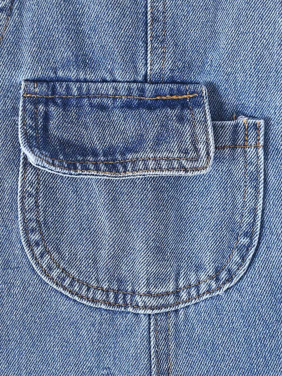Baby Boy Solid Tee and Roll Up Hem Denim Overall Jumpsuit Casual Spring Summer Outfit Set