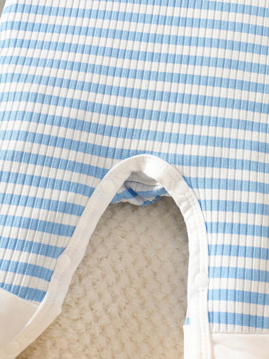 Baby Striped Collar Long Sleeve Jumpsuit for Cozy Daily Wear in Fall and Winter