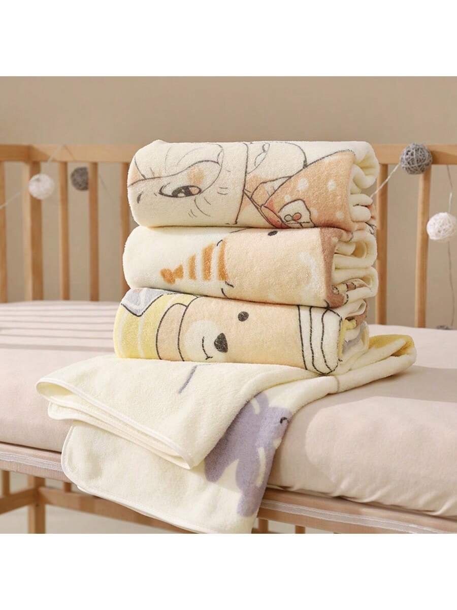 Baby Coral Fleece Blanket Soft Absorbent Newborn Swaddle Receiving Blanket for Infants 0-12 Months