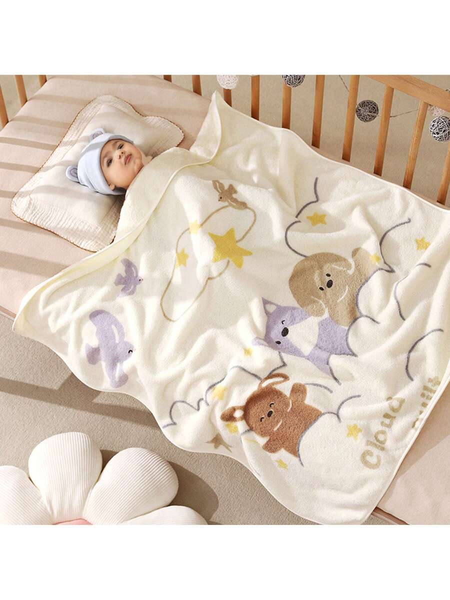 Baby Coral Fleece Blanket Soft Absorbent Newborn Swaddle Receiving Blanket for Infants 0-12 Months