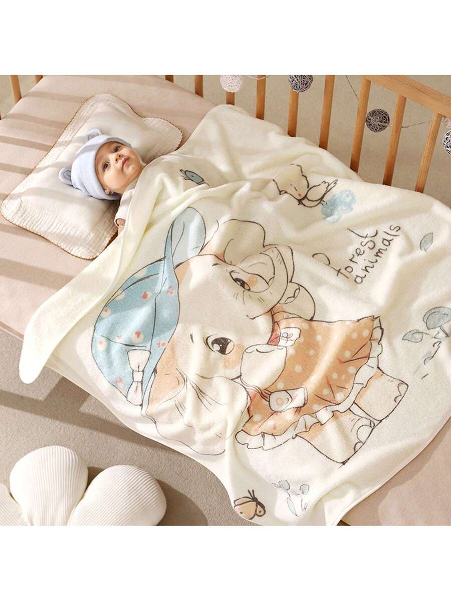Baby Coral Fleece Blanket Soft Absorbent Newborn Swaddle Receiving Blanket for Infants 0-12 Months