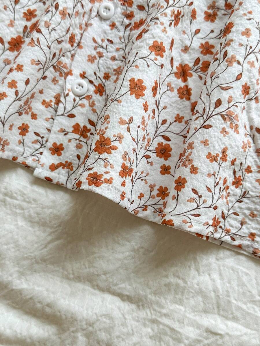 Baby Cherry Print Bow Dress for Elegant Cute All Season Wear