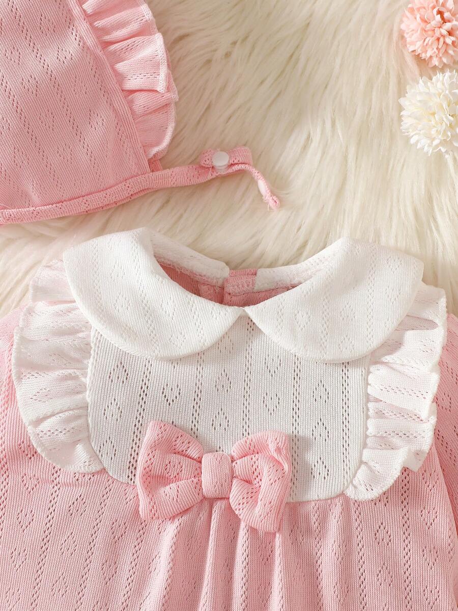 Newborn Baby Girl Pink Hooded Jumpsuit – Sweet & Cozy