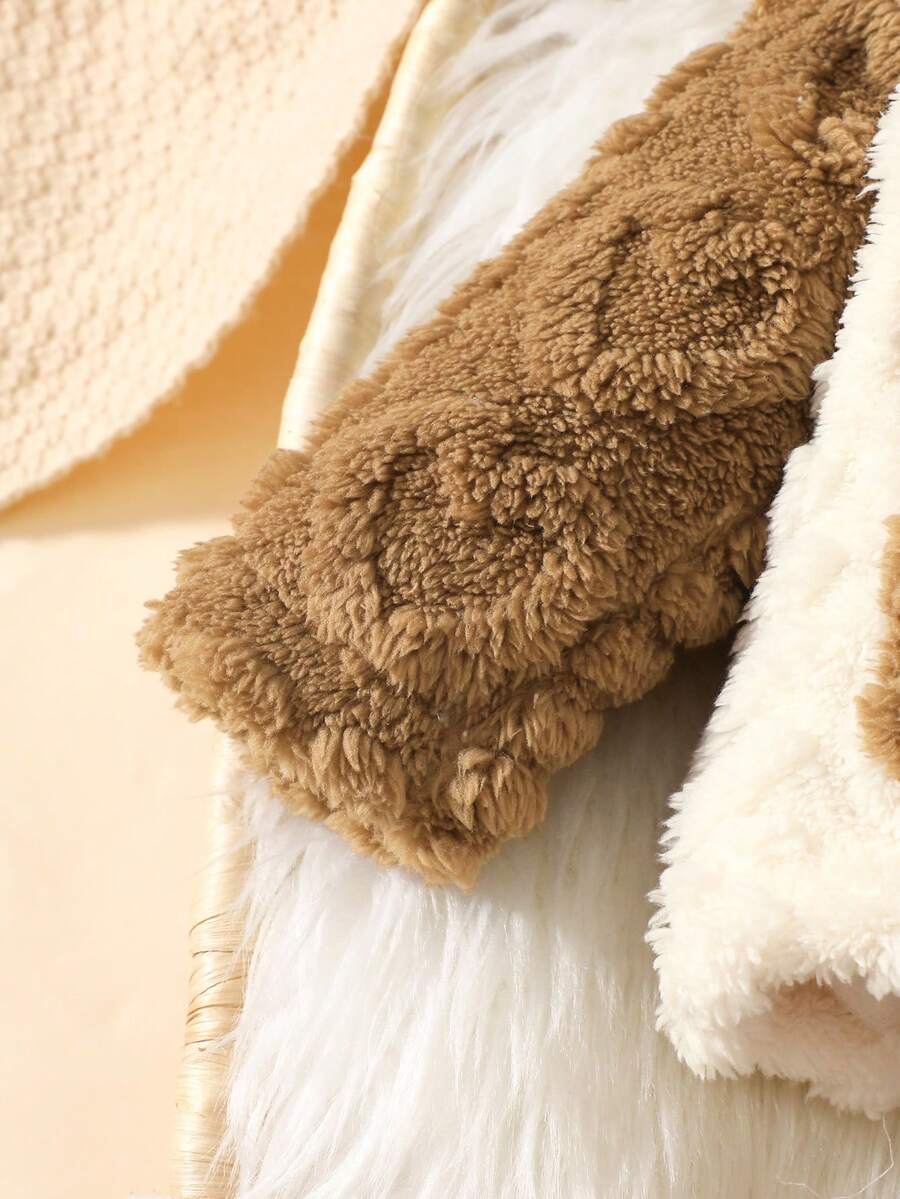 2 Piece Newborn Baby and Toddler Cute Bear Hooded Outfit Soft Plush Sweatshirt Set