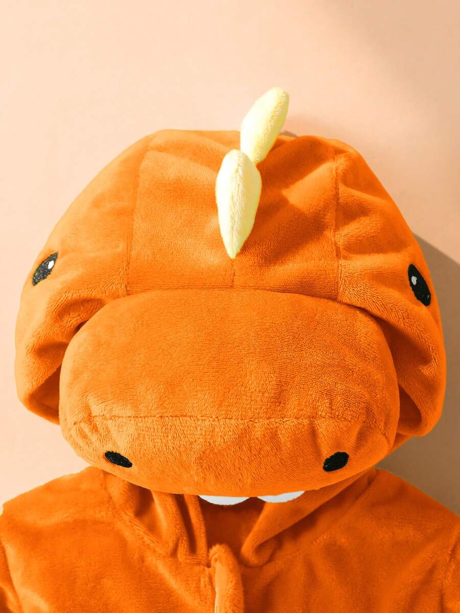 Plush 3D Dinosaur Jumpsuit for Cute Autumn and Winter Daily Wear
