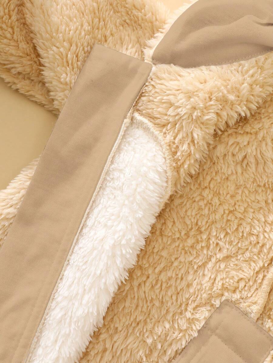 Bear Ear Hooded Jumpsuit with 3D Hat for Cute Winter Daily Wear