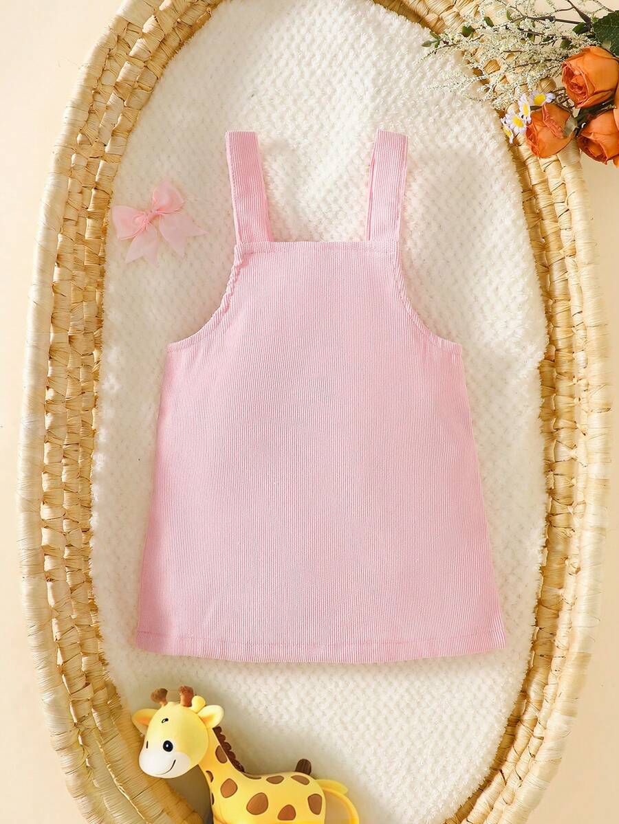 Spring Autumn Suspender Dress - Cute Casual Embroidered Deer Outfit for Baby Girls