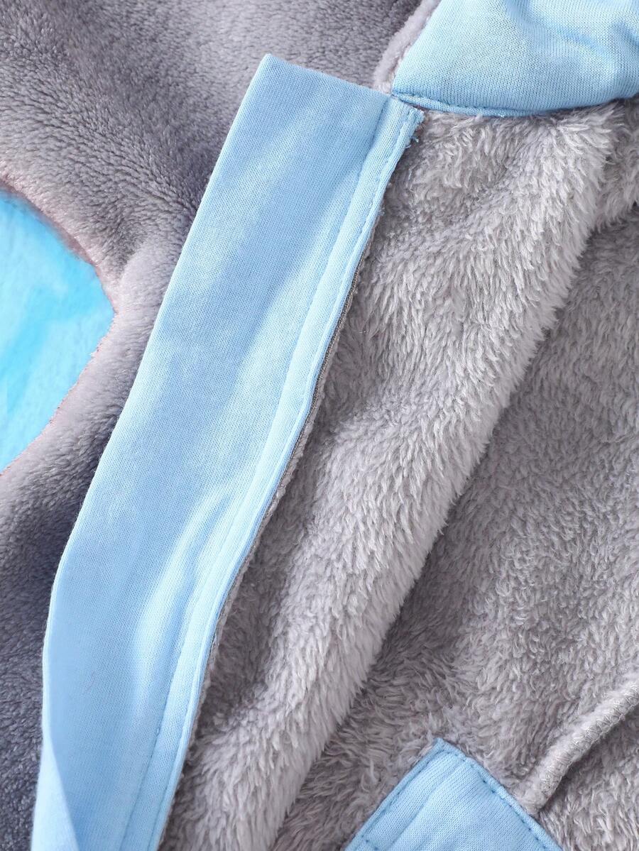Plush Bear Ear Hooded Jumpsuit for Cute Autumn and Winter Daily Wear