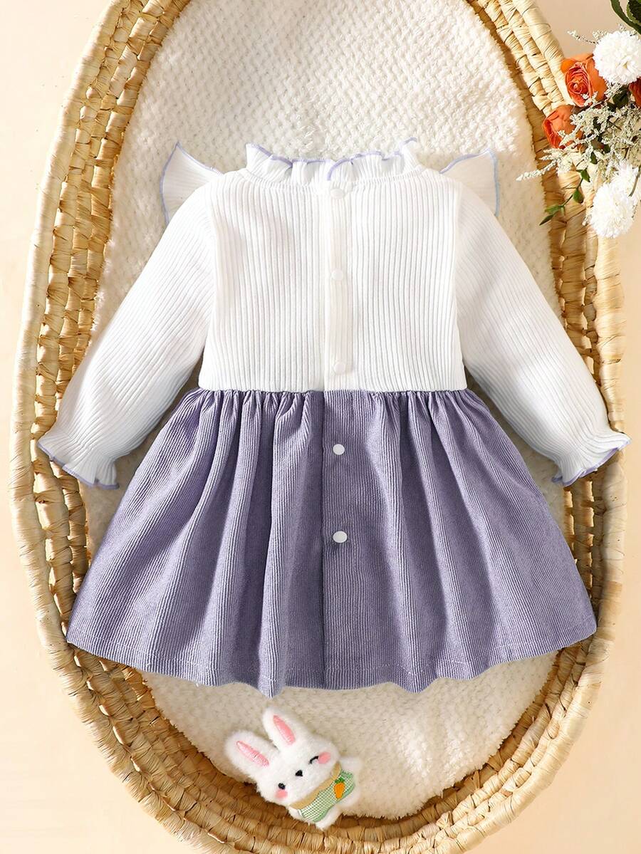 Baby Heart Pattern Dress and Headband Set for Cute All Season Daily Wear