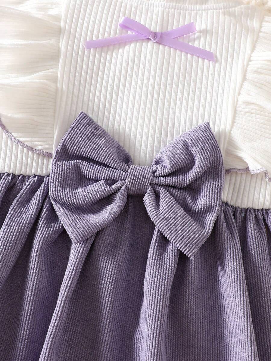 Baby Heart Pattern Dress and Headband Set for Cute All Season Daily Wear