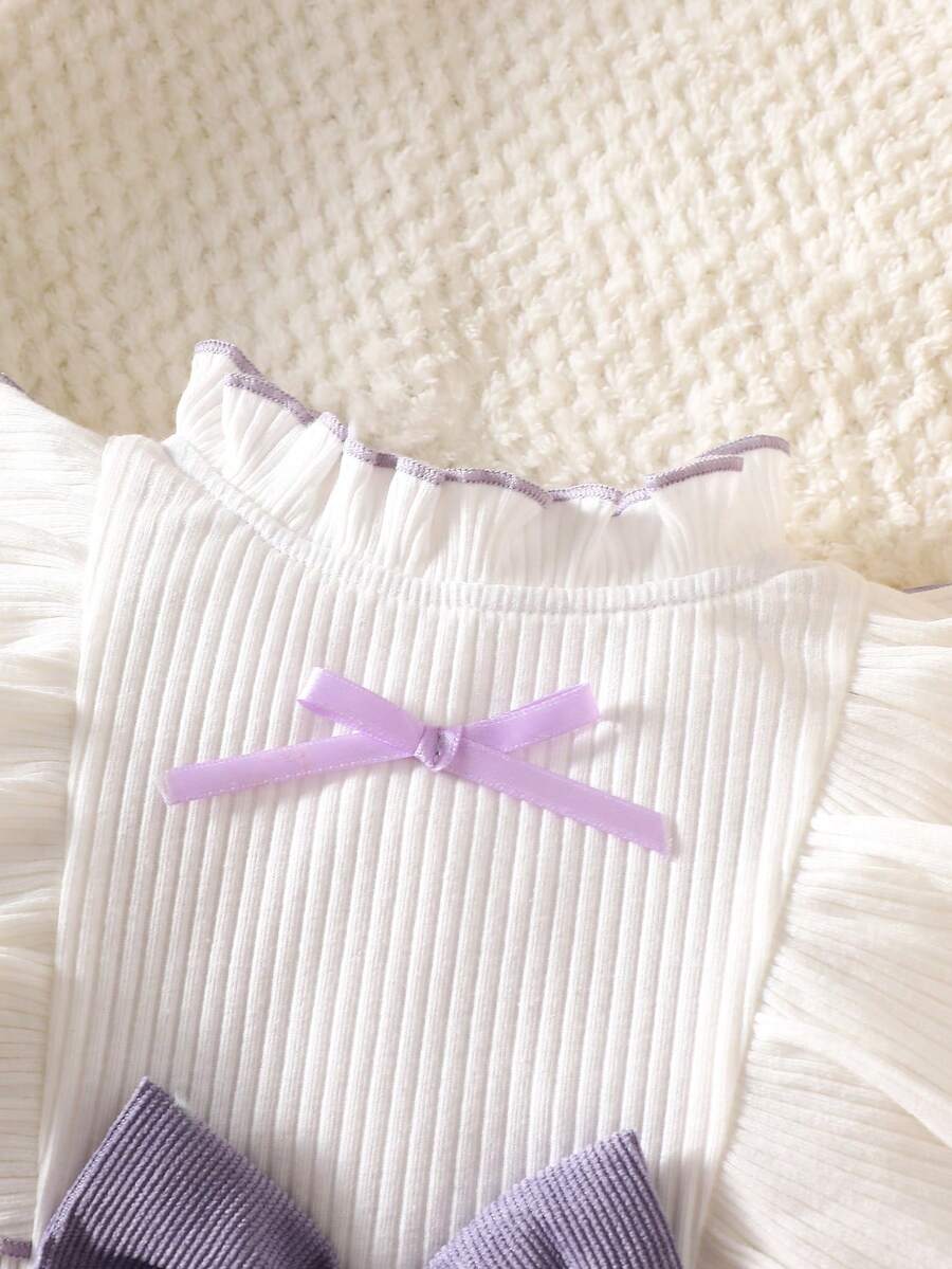 Baby Heart Pattern Dress and Headband Set for Cute All Season Daily Wear