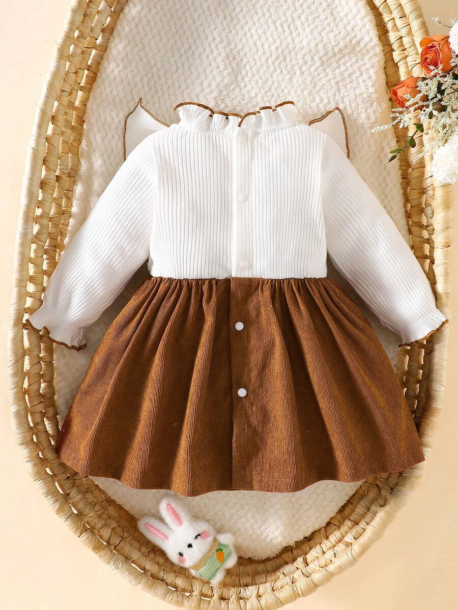 Baby Heart Pattern Dress and Headband Set for Cute All Season Daily Wear
